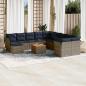 Preview: ARDEBO.de - 12-teiliges Gartensofa-Set mit Kissen, grau, Polyrattan