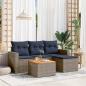Preview: ARDEBO.de - 5-teiliges Gartensofa-Set mit Kissen, grau, Polyrattan