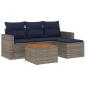Preview: 5-teiliges Gartensofa-Set mit Kissen, grau, Polyrattan