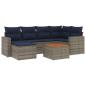 Preview: 7-teiliges Gartensofa-Set mit Kissen, grau, Polyrattan