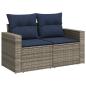 Preview: 7-teiliges Gartensofa-Set mit Kissen, grau, Polyrattan