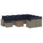 Preview: 11-teiliges Gartensofa-Set mit Kissen, grau, Polyrattan