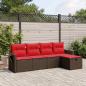 Preview: ARDEBO.de - 5-teiliges Gartensofa-Set mit Kissen, braun, Polyrattan