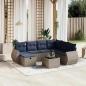 Preview: ARDEBO.de - 8-teiliges Gartensofa-Set mit Kissen, grau, Polyrattan