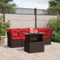 Preview: ARDEBO.de - 5-teiliges Gartensofa-Set mit Kissen, braun, Polyrattan