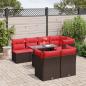 Preview: ARDEBO.de - 8-teiliges Gartensofa-Set mit Kissen, braun, Polyrattan