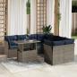 Preview: ARDEBO.de - 9-teiliges Gartensofa-Set mit Kissen, grau, Polyrattan