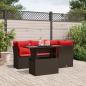 Preview: ARDEBO.de - 5-teiliges Gartensofa-Set mit Kissen, braun, Polyrattan