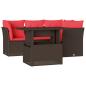 Preview: 5-teiliges Gartensofa-Set mit Kissen, braun, Polyrattan