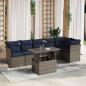 Preview: ARDEBO.de - 7-teiliges Gartensofa-Set mit Kissen, grau, Polyrattan