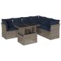 Preview: ARDEBO.de - 7-teiliges Gartensofa-Set mit Kissen, grau, Polyrattan