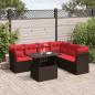 Preview: ARDEBO.de - 7-teiliges Gartensofa-Set mit Kissen, braun, Polyrattan