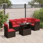 Preview: ARDEBO.de - 7-teiliges Gartensofa-Set mit Kissen, braun, Polyrattan