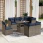 Preview: ARDEBO.de - 9-teiliges Gartensofa-Set mit Kissen, grau, Polyrattan