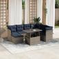 Preview: ARDEBO.de - 8-teiliges Gartensofa-Set mit Kissen, grau, Polyrattan