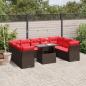 Preview: ARDEBO.de - 10-teiliges Gartensofa-Set mit Kissen, braun, Polyrattan