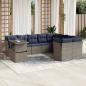 Preview: ARDEBO.de - 10-teiliges Gartensofa-Set mit Kissen, grau, Polyrattan