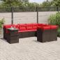 Preview: ARDEBO.de - 10-teiliges Gartensofa-Set mit Kissen, braun, Polyrattan