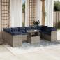Preview: ARDEBO.de - 11-teiliges Gartensofa-Set mit Kissen, grau, Polyrattan