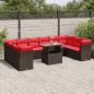 Preview: ARDEBO.de - 11-teiliges Gartensofa-Set mit Kissen, braun, Polyrattan