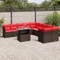 Preview: ARDEBO.de - 11-teiliges Gartensofa-Set mit Kissen, braun, Polyrattan