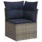 Preview: 8-teiliges Gartensofa-Set mit Kissen, grau, Polyrattan
