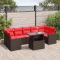 Preview: ARDEBO.de - 8-teiliges Gartensofa-Set mit Kissen, braun, Polyrattan