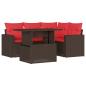 Preview: 5-teiliges Gartensofa-Set mit Kissen, braun, Polyrattan