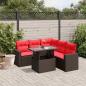 Preview: ARDEBO.de - 6-teiliges Gartensofa-Set mit Kissen, braun, Polyrattan