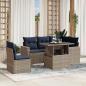 Preview: ARDEBO.de - 6-teiliges Gartensofa-Set mit Kissen, grau, Polyrattan