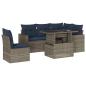 Preview: 6-teiliges Gartensofa-Set mit Kissen, grau, Polyrattan