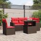 Preview: ARDEBO.de - 6-teiliges Gartensofa-Set mit Kissen, braun, Polyrattan