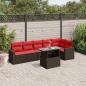 Preview: ARDEBO.de - 7-teiliges Gartensofa-Set mit Kissen, braun, Polyrattan