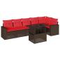 Preview: 7-teiliges Gartensofa-Set mit Kissen, braun, Polyrattan