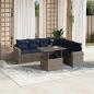 Preview: ARDEBO.de - 7-teiliges Gartensofa-Set mit Kissen, grau, Polyrattan