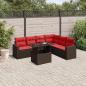 Preview: ARDEBO.de - 7-teiliges Gartensofa-Set mit Kissen, braun, Polyrattan