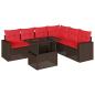 Preview: 7-teiliges Gartensofa-Set mit Kissen, braun, Polyrattan