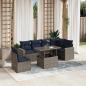 Preview: ARDEBO.de - 7-teiliges Gartensofa-Set mit Kissen, grau, Polyrattan