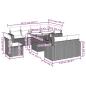 Preview: 9-teiliges Gartensofa-Set mit Kissen, schwarzes Polyrattan