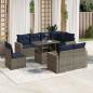 Preview: ARDEBO.de - 9-teiliges Gartensofa-Set mit Kissen, grau, Polyrattan