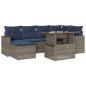 Preview: 7-teiliges Gartensofa-Set mit Kissen, grau, Polyrattan