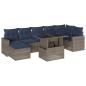 Preview: 8-teiliges Gartensofa-Set mit Kissen, grau, Polyrattan