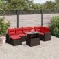 Preview: ARDEBO.de - 8-teiliges Gartensofa-Set mit Kissen, braun, Polyrattan