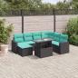 Preview: ARDEBO.de - 8-teiliges Gartensofa-Set mit Kissen, schwarzes Polyrattan