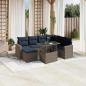 Preview: ARDEBO.de - 8-teiliges Gartensofa-Set mit Kissen, grau, Polyrattan