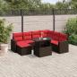 Preview: ARDEBO.de - 8-teiliges Gartensofa-Set mit Kissen, braun, Polyrattan