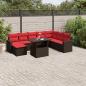 Preview: ARDEBO.de - 9-teiliges Gartensofa-Set mit Kissen, braun, Polyrattan