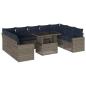 Preview: 10-teiliges Gartensofa-Set mit Kissen, grau, Polyrattan