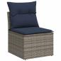 Preview: 10-teiliges Gartensofa-Set mit Kissen, grau, Polyrattan