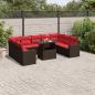 Preview: ARDEBO.de - 10-teiliges Gartensofa-Set mit Kissen, braun, Polyrattan